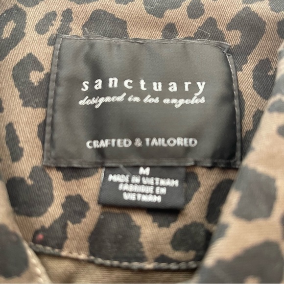 Sanctuary Animal Print Jacket Cheetah Collared Long Sleeve Button Up Pockets M - Picture 5 of 12